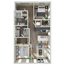 2 Bed, 2 Bath - F floor plan